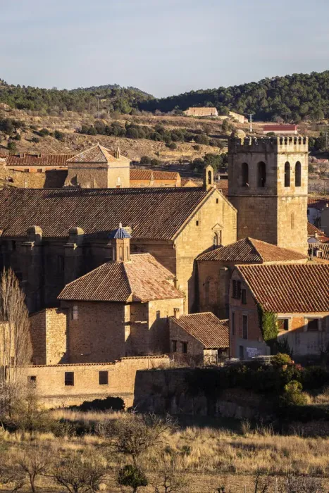 Framed Print : Spain, Aragon, Mora de Rubielos, View of the Ex-colegiata de Santa Maria