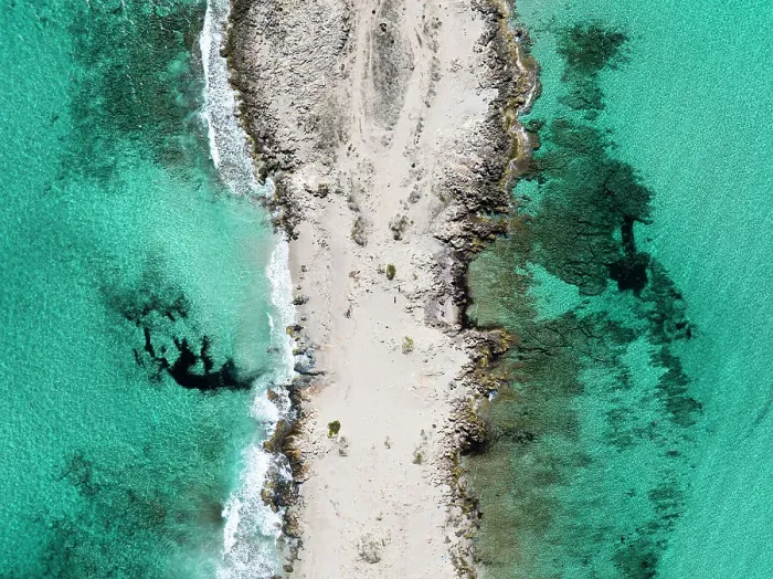Framed Print : Spain, Balearic Islands, Formentera, Ses Illetes, Elevated view of the beach