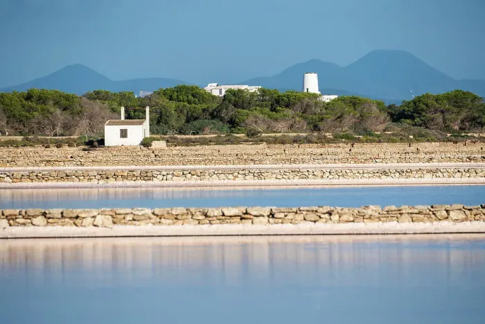 Framed Print : Spain, Balearic Islands, Formentera, Salines d'en Marroig, Landscape of the Marroig saltworks Framed Print : Spain, Balearic Islands, Formentera, Salines d'en Marroig, Landscape of the Marroig saltworks