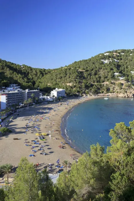 Framed Print : Spain, Balearic Islands, Ibiza, Cala Sant Vicent bay and resort Framed Print : Spain, Balearic Islands, Ibiza, Cala Sant Vicent bay and resort