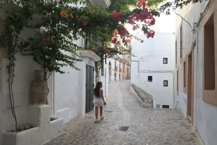 Framed Print : Spain, Balearic Islands, Ibiza, Old town (Dalt Vila) Framed Print : Spain, Balearic Islands, Ibiza, Old town (Dalt Vila)