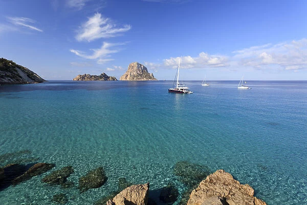 Spain, Balearic Islands, Ibiza, Cala D Hort Beach