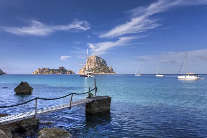 Framed Print : Spain, Balearic Islands, Ibiza, Cala D Hort Beach Framed Print : Spain, Balearic Islands, Ibiza, Cala D Hort Beach