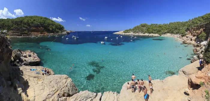 Framed Print : Spain, Balearic Islands, Ibiza, Cala Salada Beach Framed Print : Spain, Balearic Islands, Ibiza, Cala Salada Beach