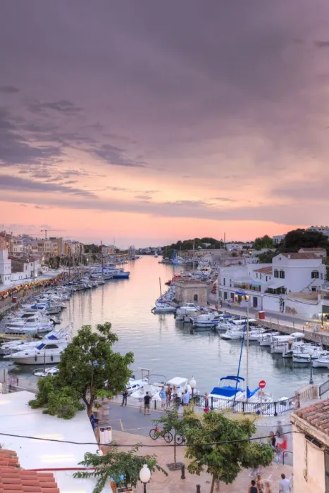 Framed Print : Spain, Balearic Islands, Menorca, Ciutadella, Historic Old Harbour and Old City centre