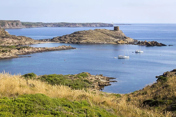 Spain, Balearic Islands, Menorca, Boats in Cala de Llanes