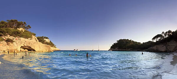 Spain, Balearic Islands, Menorca (Minorca), Cala Mitjana beach