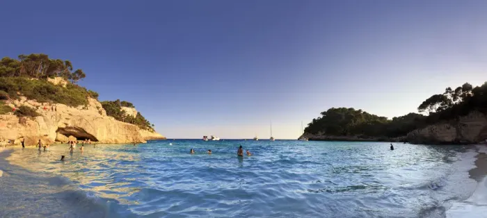 Framed Print : Spain, Balearic Islands, Menorca (Minorca), Cala Mitjana beach Framed Print : Spain, Balearic Islands, Menorca (Minorca), Cala Mitjana beach