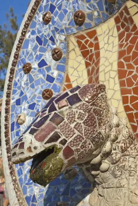 Framed Print : Spain, Barcelona, Guell Park, Mosaic Dogs Head Fountain Framed Print : Spain, Barcelona, Guell Park, Mosaic Dogs Head Fountain