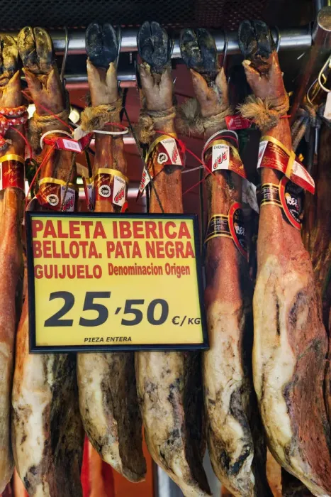 Framed Print : Spain, Barcelona, The Ramblas, La Boqueria Market, Spanish Hams Framed Print : Spain, Barcelona, The Ramblas, La Boqueria Market, Spanish Hams