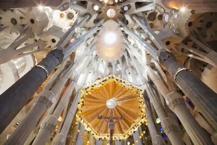 Framed Print : Spain, Barcelona, Sagrada Familia, Interior Framed Print : Spain, Barcelona, Sagrada Familia, Interior