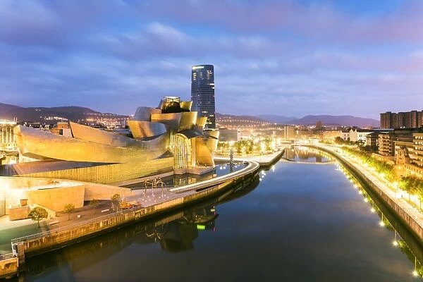 Spain, Basque country, Bilbao. Guggenheim museum by canadian architect Frank Gehry