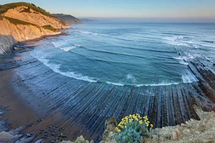Framed Print : Spain, Basque Country, Costa Itxaspe, Flysch rock Framed Print : Spain, Basque Country, Costa Itxaspe, Flysch rock