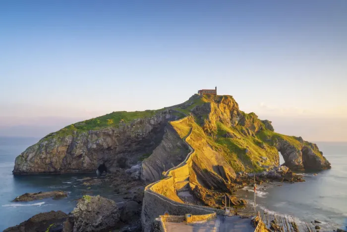 Framed Print : Spain, Basque country, San Juan de Gaztelugatxe, view of islet Framed Print : Spain, Basque country, San Juan de Gaztelugatxe, view of islet
