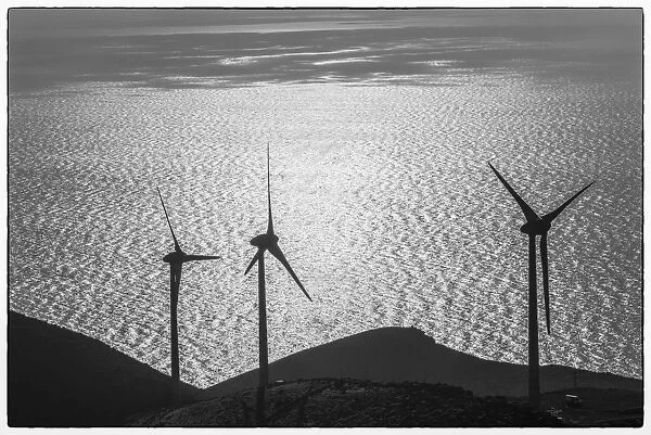 Spain, Canary Islands, El Hierro Island, Valverde, island capital, wind turbines