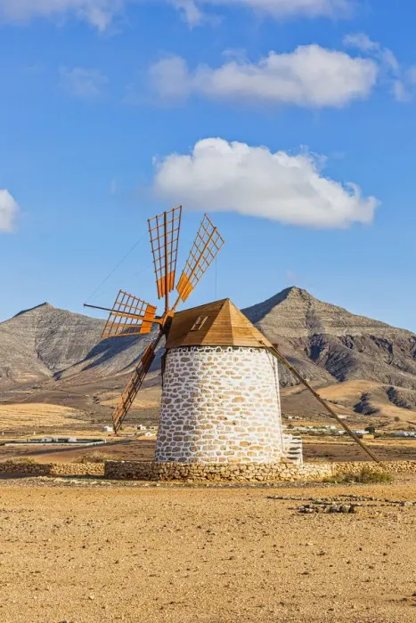 Framed Print : Spain, Canary Islands, Fuerteventura, Molino de Tefia, traditional windmill in Tefia