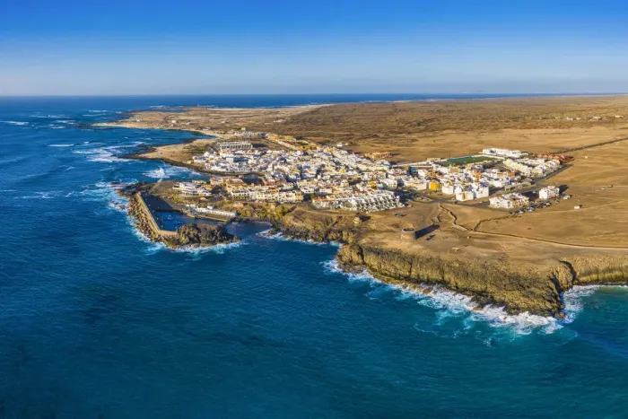 Framed Print : Spain, Canary Islands, Fuerteventura, aerial view of El Cotillo Framed Print : Spain, Canary Islands, Fuerteventura, aerial view of El Cotillo