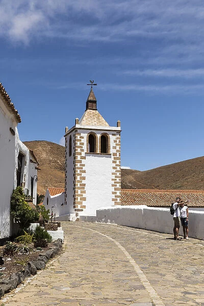 Spain, Canary Islands, Fuerteventura, Betancuria, The bell tower of St Mary church