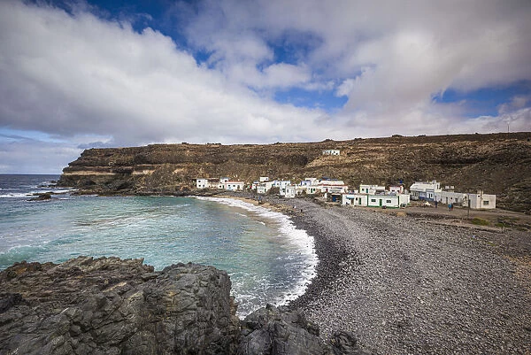 Spain, Canary Islands, Fuerteventura Island, Los Molinos, black sand beach, west coast