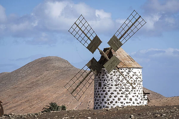 Spain, Canary Islands, Fuerteventura, La Oliva, Wind mill