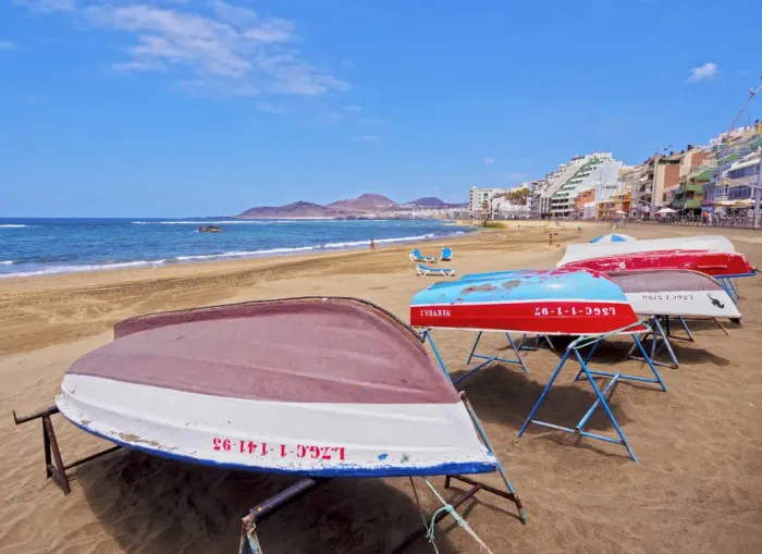 Framed Print : Spain, Canary Islands, Gran Canaria, Las Palmas de Gran Canaria, Las Canteras Beach Framed Print : Spain, Canary Islands, Gran Canaria, Las Palmas de Gran Canaria, Las Canteras Beach
