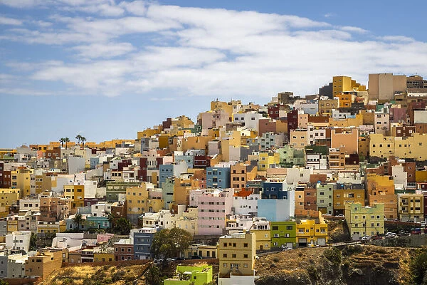 Spain, Canary Islands, Gran Canaria, Las Palmas de Gran Canaria, colorful houses of San Juan