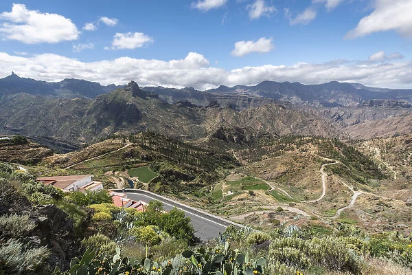 Spain, Canary Islands, Gran Canaria, Artenara, Landscape from Unamuno viewpoint