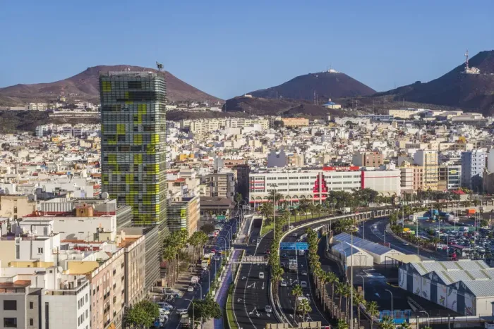Framed Print : Spain, Canary Islands, Gran Canaria Island, Las Palmas de Gran Canaria, high angle Framed Print : Spain, Canary Islands, Gran Canaria Island, Las Palmas de Gran Canaria, high angle