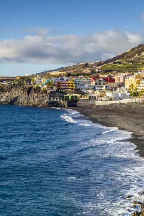 Framed Print : Spain, Canary Islands, La Palma Island, Puerto Naos, resort town view Framed Print : Spain, Canary Islands, La Palma Island, Puerto Naos, resort town view