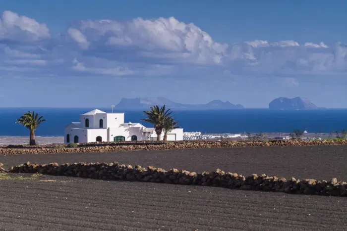 Framed Print : Spain, Canary Islands, Lanzarote, Tinejo, house built on volcanic soil Framed Print : Spain, Canary Islands, Lanzarote, Tinejo, house built on volcanic soil