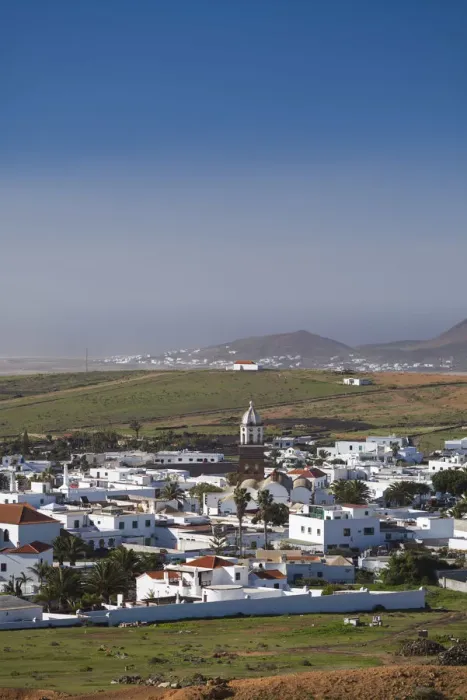 Framed Print : Spain, Canary Islands, Lanzarote, Teguise, elevated town view Framed Print : Spain, Canary Islands, Lanzarote, Teguise, elevated town view