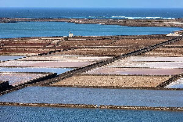 Spain, Canary Islands, Lanzarote, Salinas de Janubio salt pans