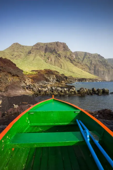 Framed Print : Spain, Canary Islands, Tenerife, Punta de Teno, fishing boats and coastal landscape Framed Print : Spain, Canary Islands, Tenerife, Punta de Teno, fishing boats and coastal landscape