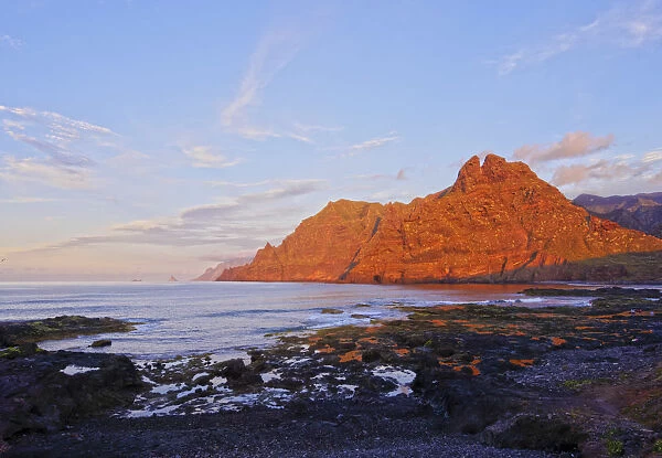 Spain, Canary Islands, Tenerife, Punta del Hidalgo, Coastline and Anaga Mountains