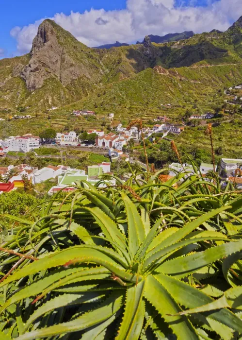Framed Print : Spain, Canary Islands, Tenerife, Taganana, Townscape with Anaga Mountains in Framed Print : Spain, Canary Islands, Tenerife, Taganana, Townscape with Anaga Mountains in