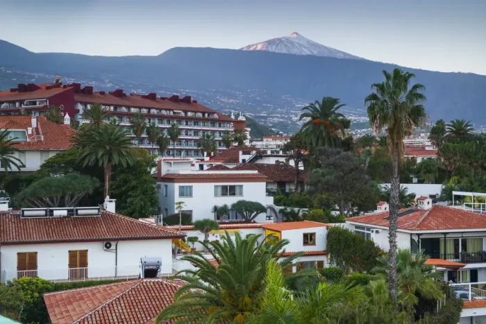 Framed Print : Spain, Canary Islands, Tenerife, Puerto de la Cruz, dawn view of Pico del Teide Framed Print : Spain, Canary Islands, Tenerife, Puerto de la Cruz, dawn view of Pico del Teide