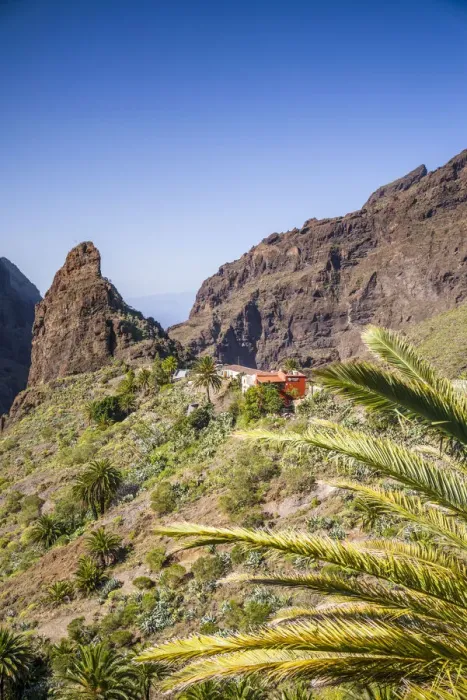 Framed Print : Spain, Canary Islands, Tenerife Island, Masca, elevated village view, morning