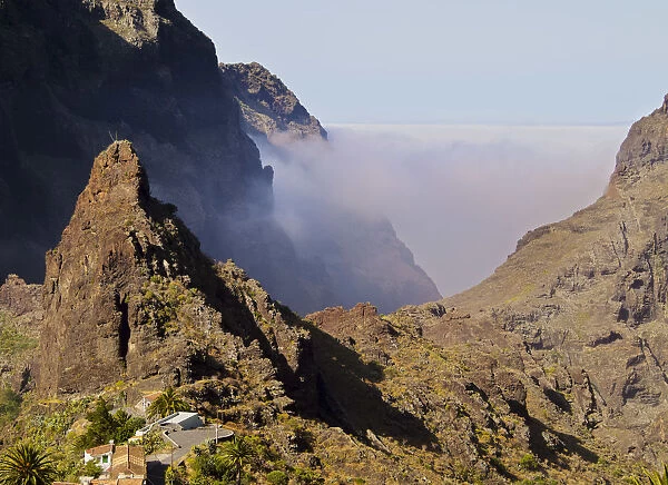 Spain, Canary Islands, Tenerife, Masca, View towards Barranco de Masca