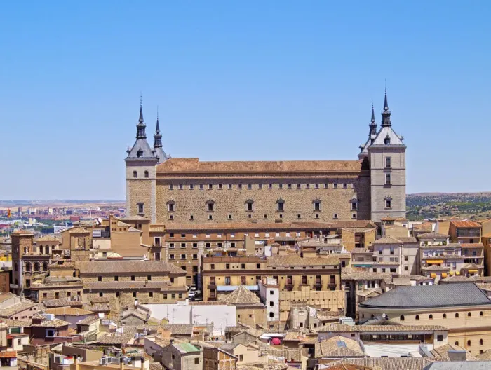 Framed Print : Spain, Castile La Mancha, Toledo, Cityscape with Alcazar de Toledo Framed Print : Spain, Castile La Mancha, Toledo, Cityscape with Alcazar de Toledo