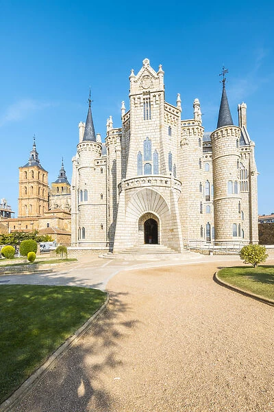 Spain, Castile and Leon, Astorga. The Episcopal Palace of Astorga designed by Antoni