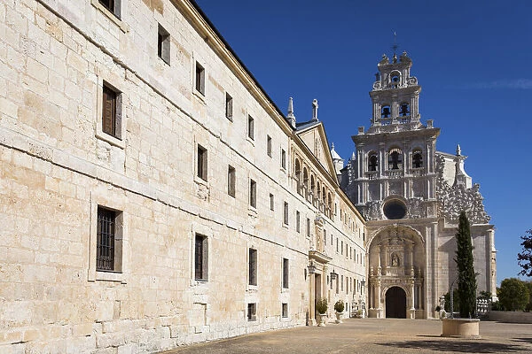 Spain, Castile and Leon, Burgos, La Vid, The main facade of La Vid Monastery