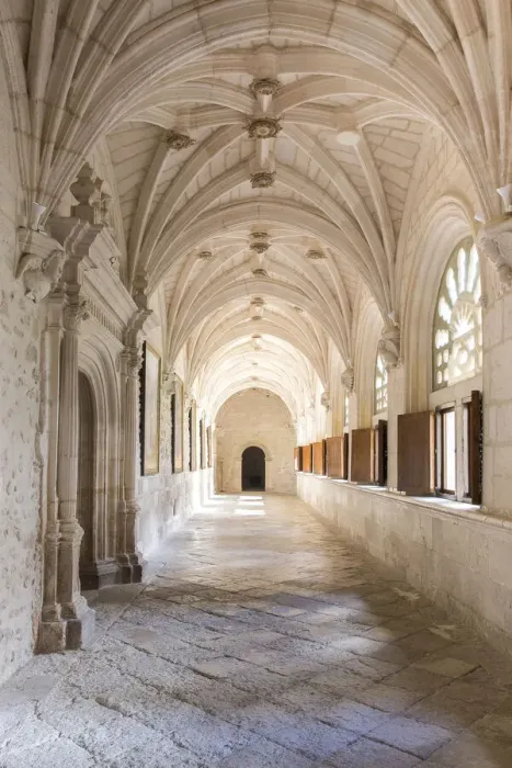Framed Print : Spain, Castile and Leon, Burgos, La Vid, The cloister