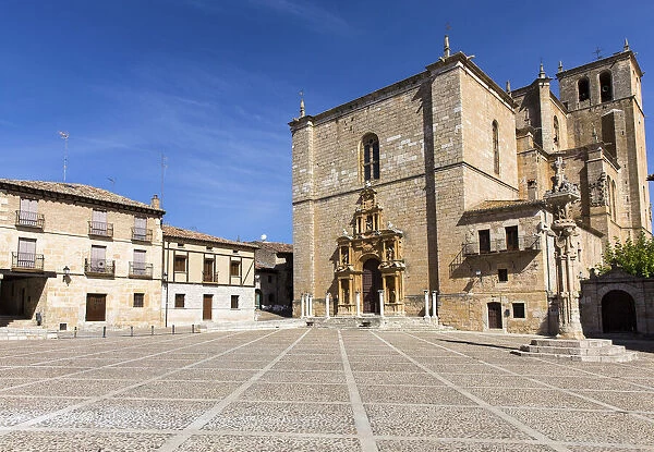 Spain, Castile and Leon, Burgos, Penaranda de Duero, The St Anne Collegiate in Plaza Mayor