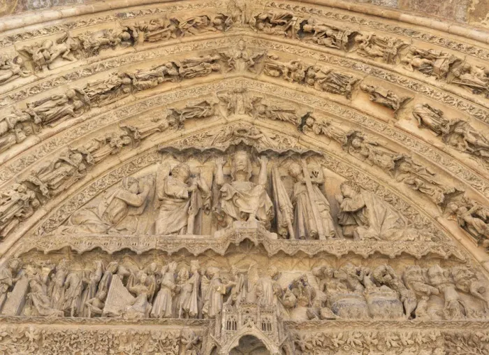 Framed Print : Spain, Castile and Leon, Leon, Santa Maria de Leon Cathedral, detail above entrance Framed Print : Spain, Castile and Leon, Leon, Santa Maria de Leon Cathedral, detail above entrance