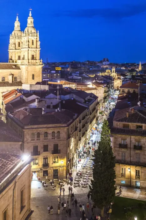 Framed Print : Spain, Castile and Leon, Salamanca, Rua Mayor street, The towers of the Pontifical Univeristy Framed Print : Spain, Castile and Leon, Salamanca, Rua Mayor street, The towers of the Pontifical Univeristy