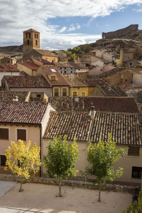 Framed Print : Spain, Castile and Leon, Soria, Sant Esteban de Gormaz, The center of the village