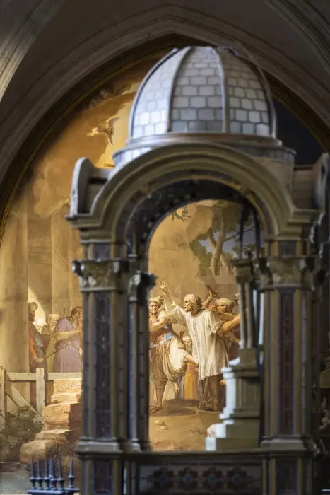 Framed Print : Spain, Castilla-La Mancaha, Detail of a fresco in the cloister of the Catedral Primada Framed Print : Spain, Castilla-La Mancaha, Detail of a fresco in the cloister of the Catedral Primada