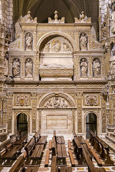 Spain, Castilla-La Mancaha, Toledos Cathedral, Tomb of Cardinal Mendoza in the Main