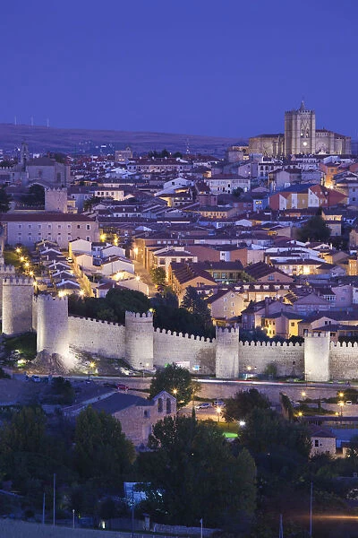 Spain, Castilla y Leon Region, Avila Province, Avila, Las Murallas, town walls, elevated
