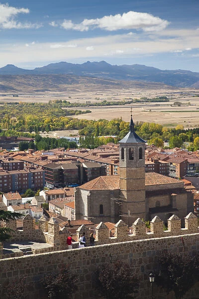 Spain, Castilla y Leon Region, Avila Province, Avila, elevated view of the Church